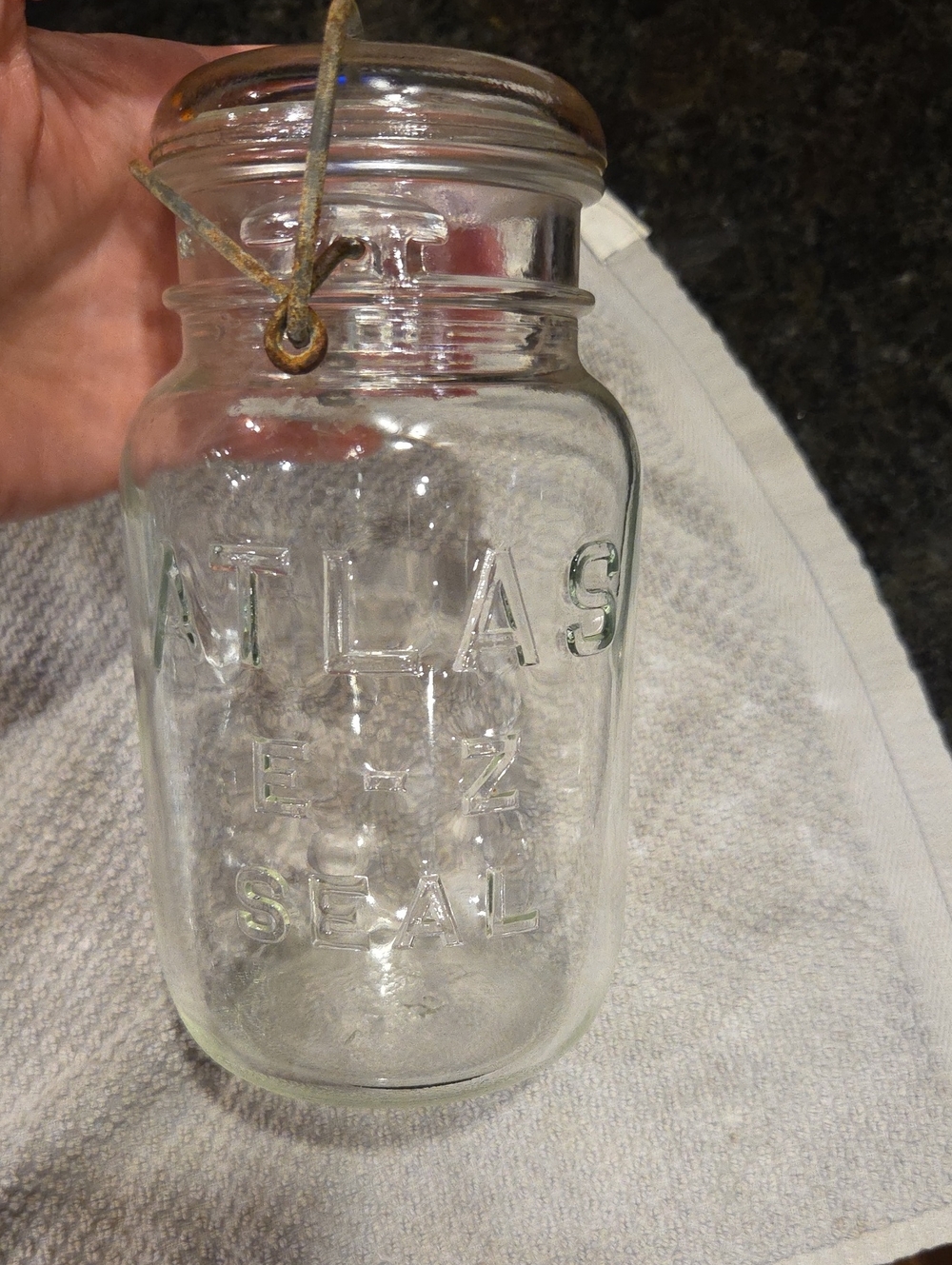 Atlas Clear Glass Storage Jar with Wire Bail Lid